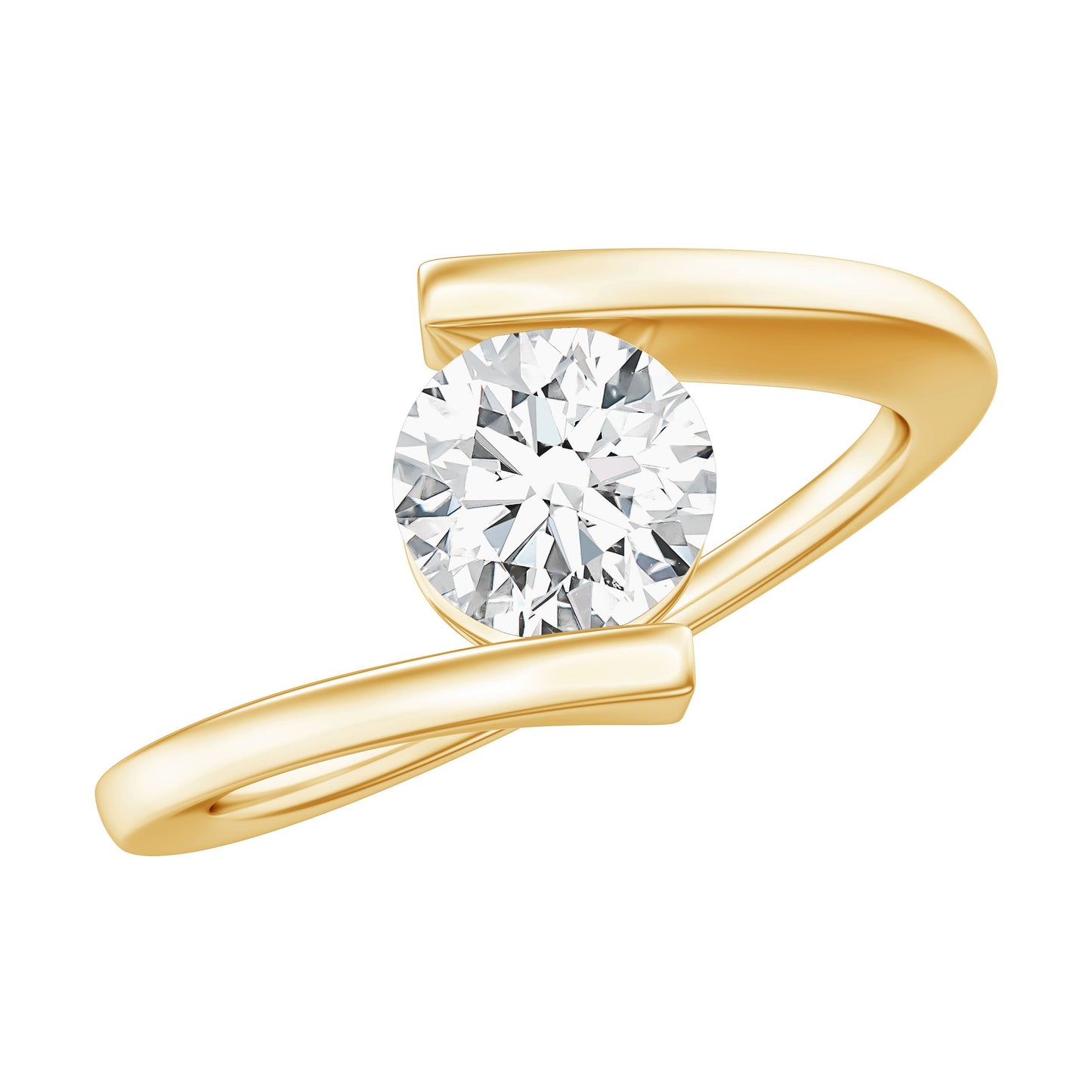 Certified 6 MM Lab Grown Diamond Tension Setting Engagement Ring