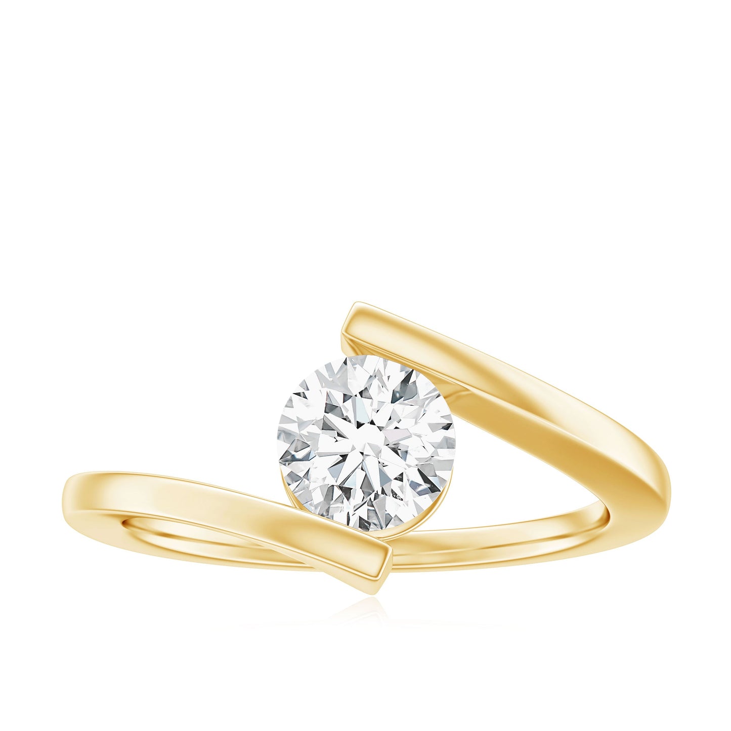 Certified 6 MM Lab Grown Diamond Tension Setting Engagement Ring