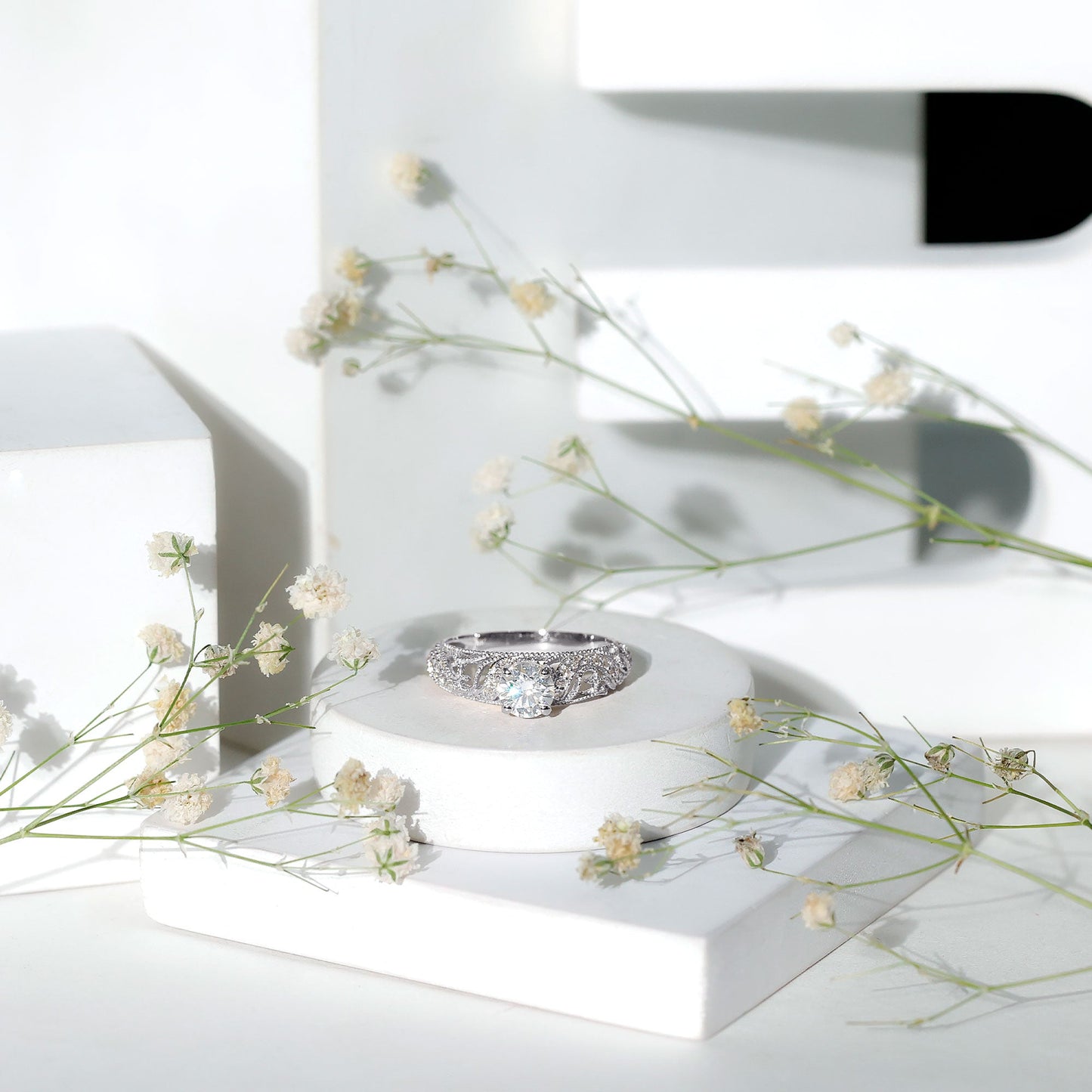 Certified 6 MM Lab Grown Diamond Designer Engagement Ring