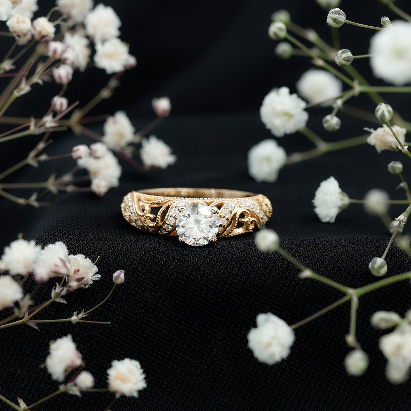 Certified 6 MM Lab Grown Diamond Designer Engagement Ring