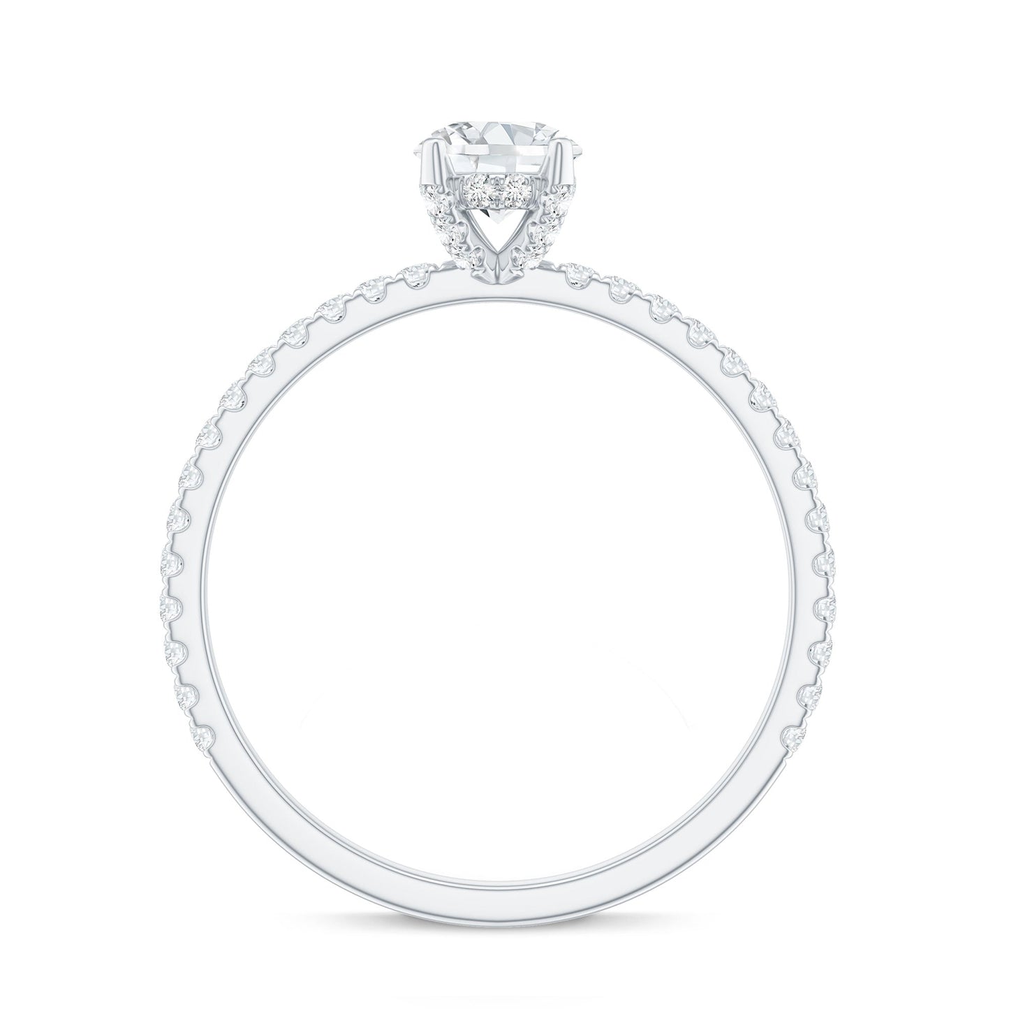 Lab Grown Diamond 5 MM Solitaire Engagement Ring with Side Stones