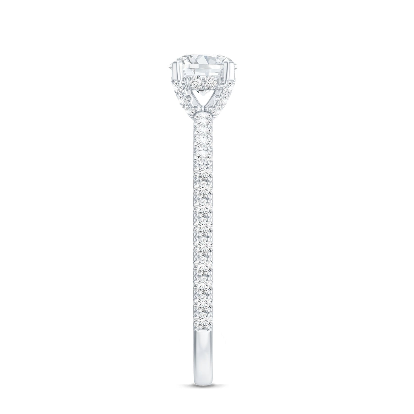 Lab Grown Diamond 5 MM Solitaire Engagement Ring with Side Stones