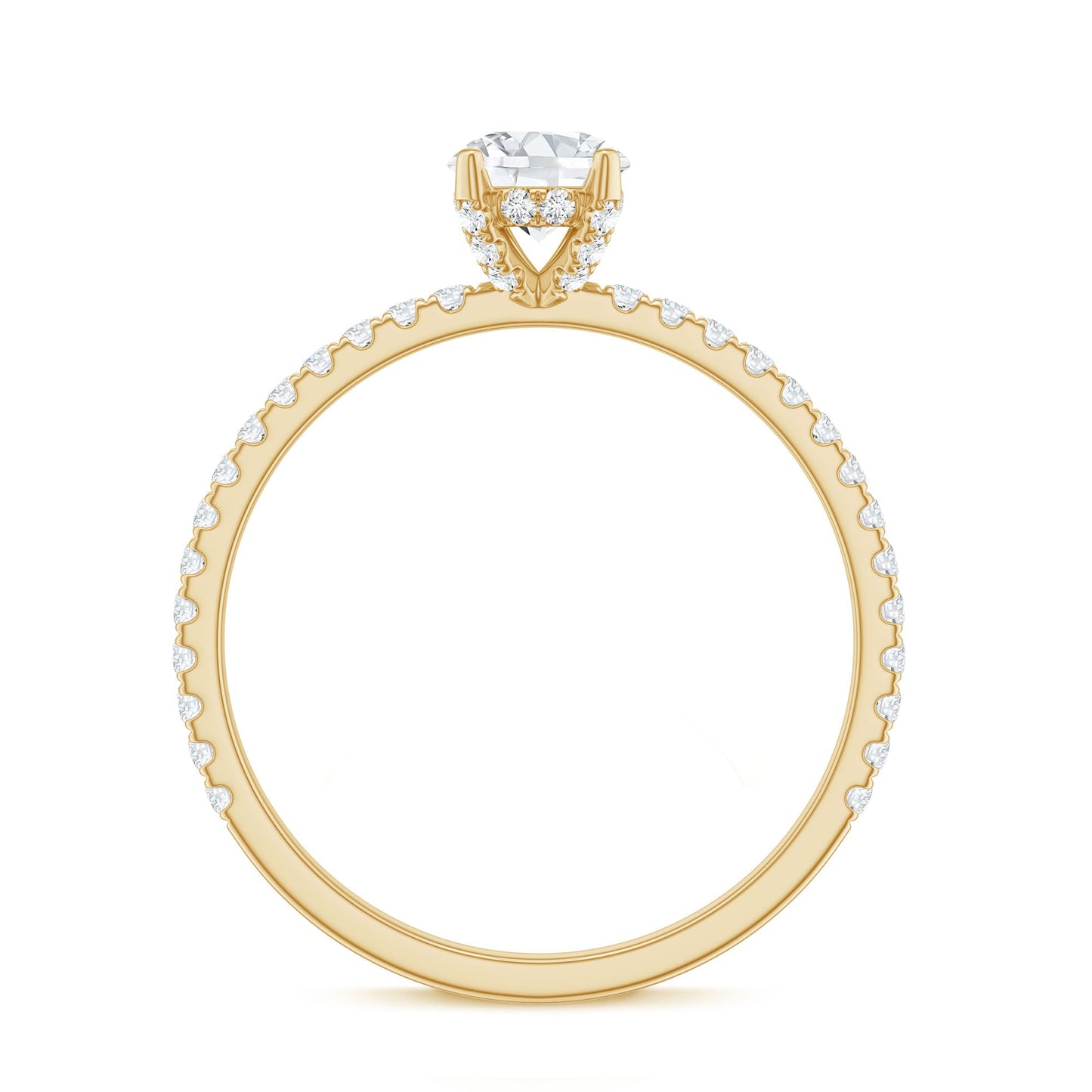 Lab Grown Diamond 5 MM Solitaire Engagement Ring with Side Stones