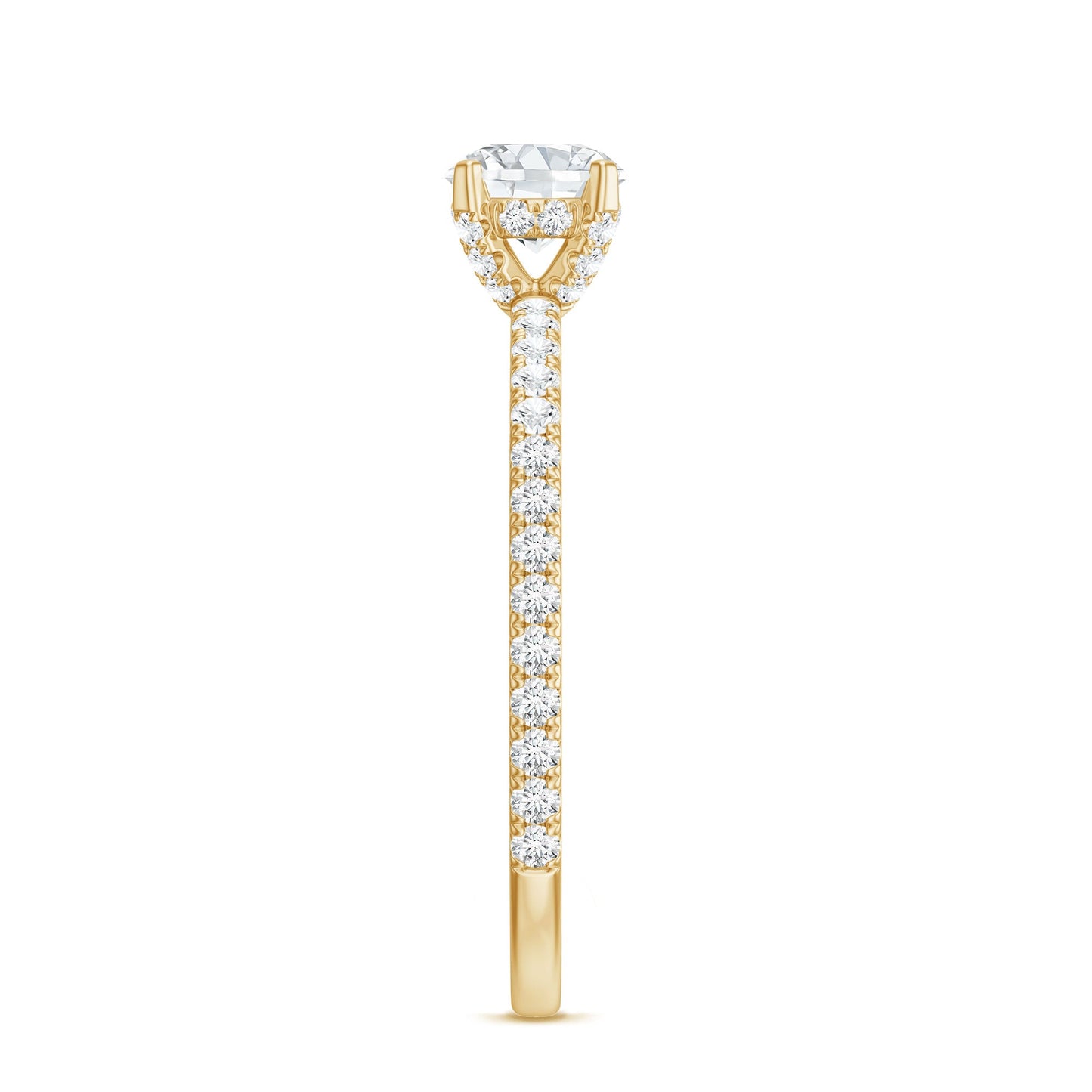 Lab Grown Diamond 5 MM Solitaire Engagement Ring with Side Stones