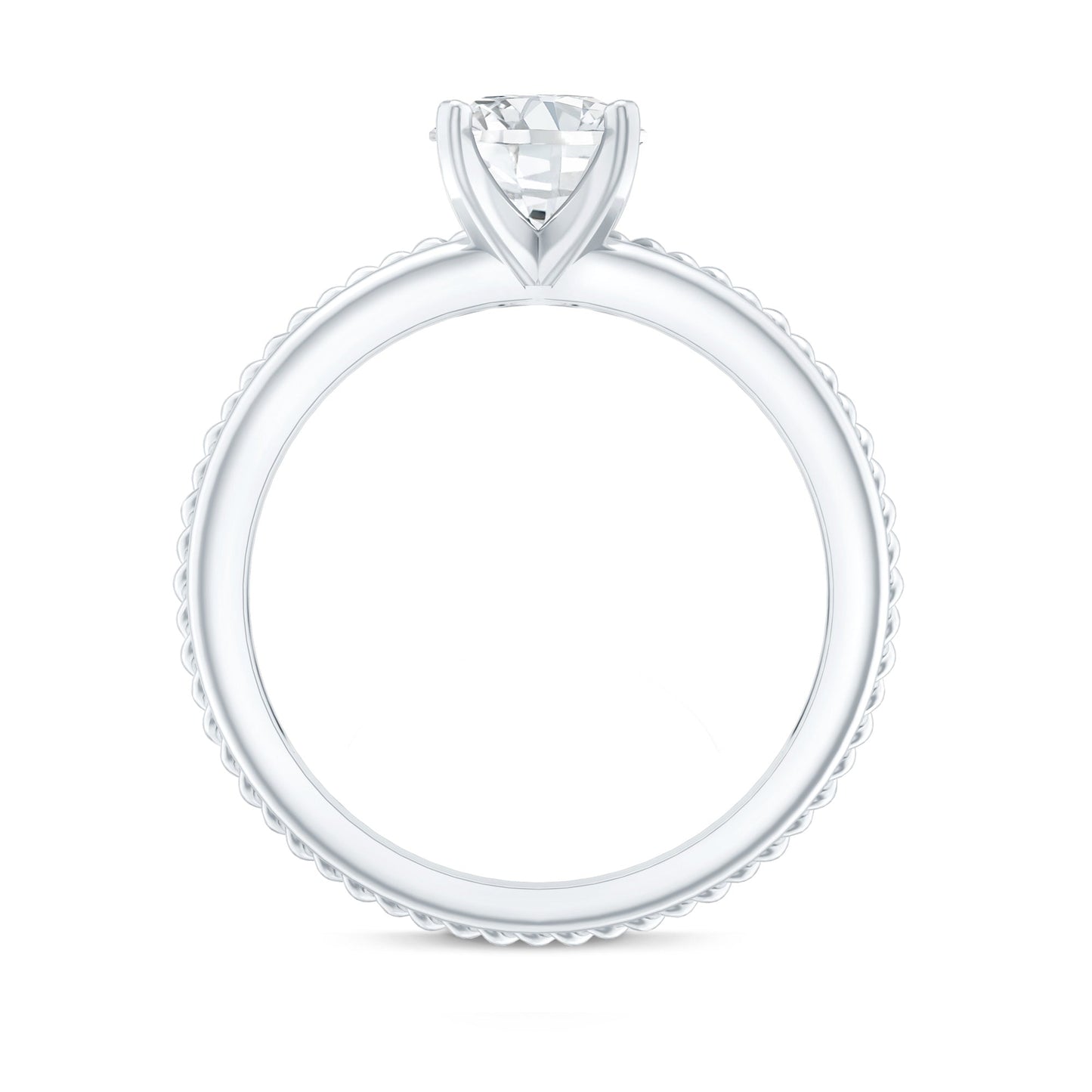 Certified Lab Grown Diamond 5 MM Round Solitaire Promise Ring