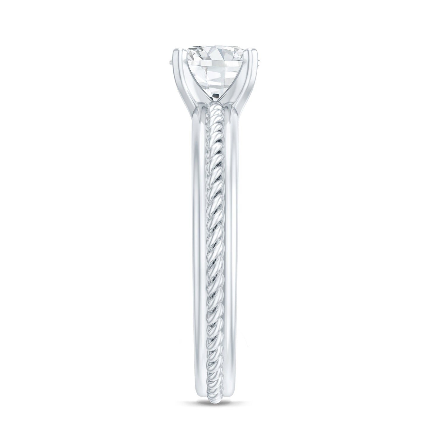 Certified Lab Grown Diamond 5 MM Round Solitaire Promise Ring