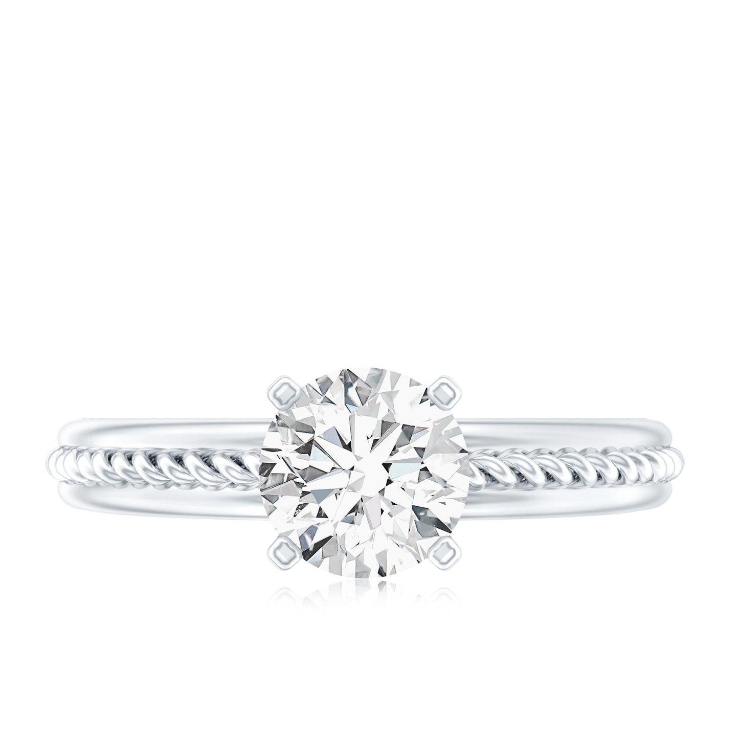 Certified Lab Grown Diamond 5 MM Round Solitaire Promise Ring