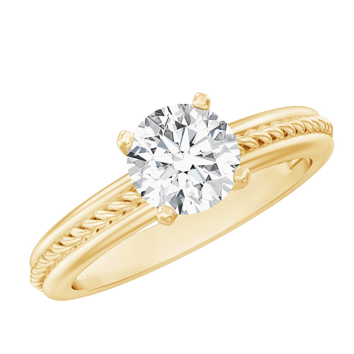 Certified Lab Grown Diamond 5 MM Round Solitaire Promise Ring