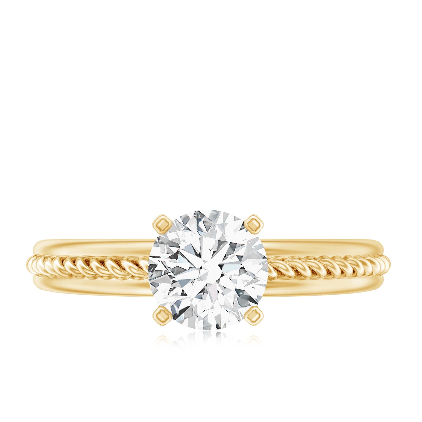Certified Lab Grown Diamond 5 MM Round Solitaire Promise Ring
