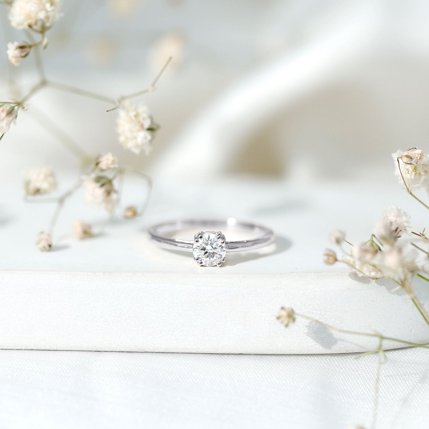 Certified 5 MM Lab Grown Diamond Solitaire Promise Ring