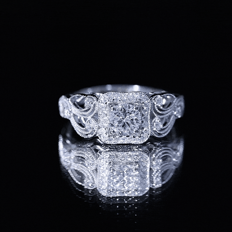 Certified Lab Grown Diamond Art Deco Engagement Ring For Women