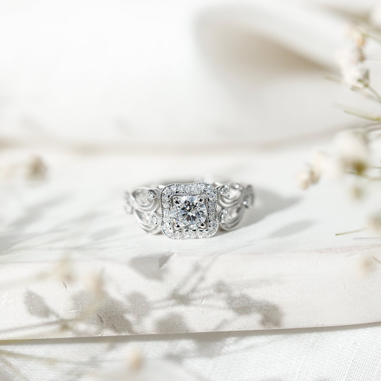 Certified Lab Grown Diamond Art Deco Engagement Ring For Women