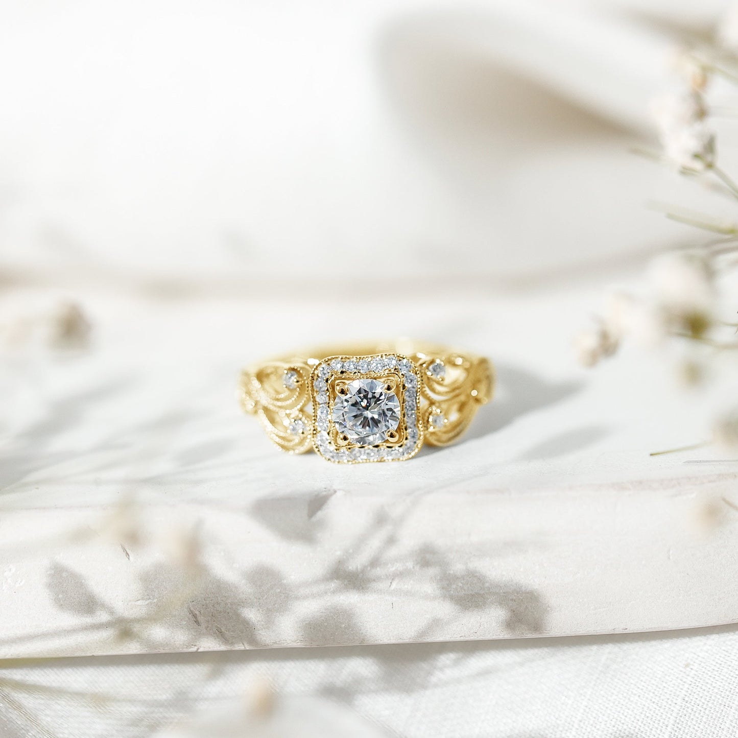 Certified Lab Grown Diamond Art Deco Engagement Ring For Women
