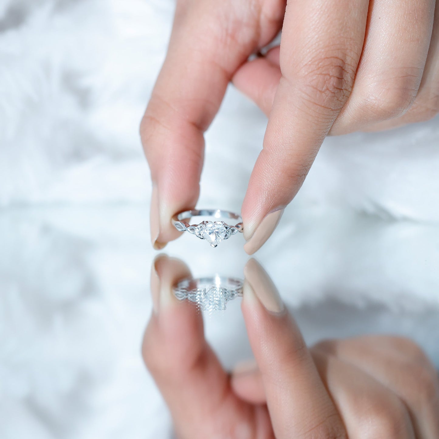 Certified Lab Grown Diamond 5 MM Heart Promise Ring