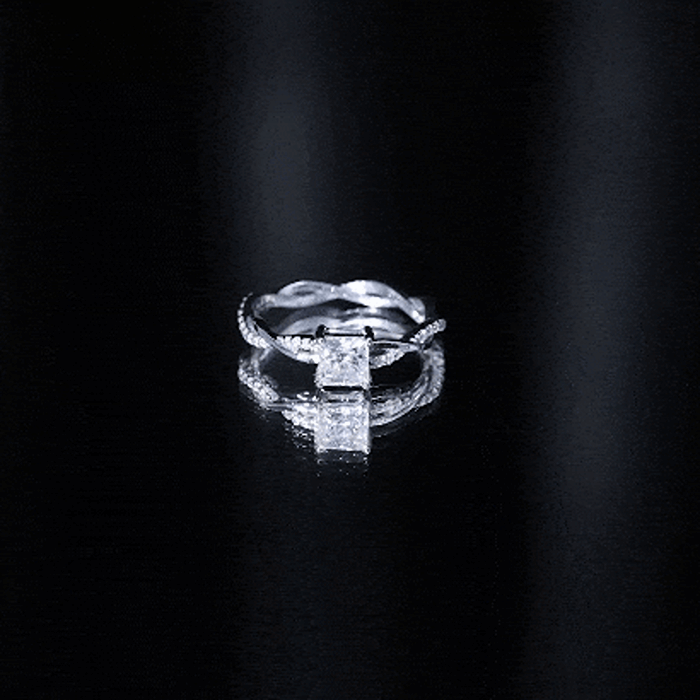 Certified Lab Grown Diamond 6MM Princess Cut Engagement Ring