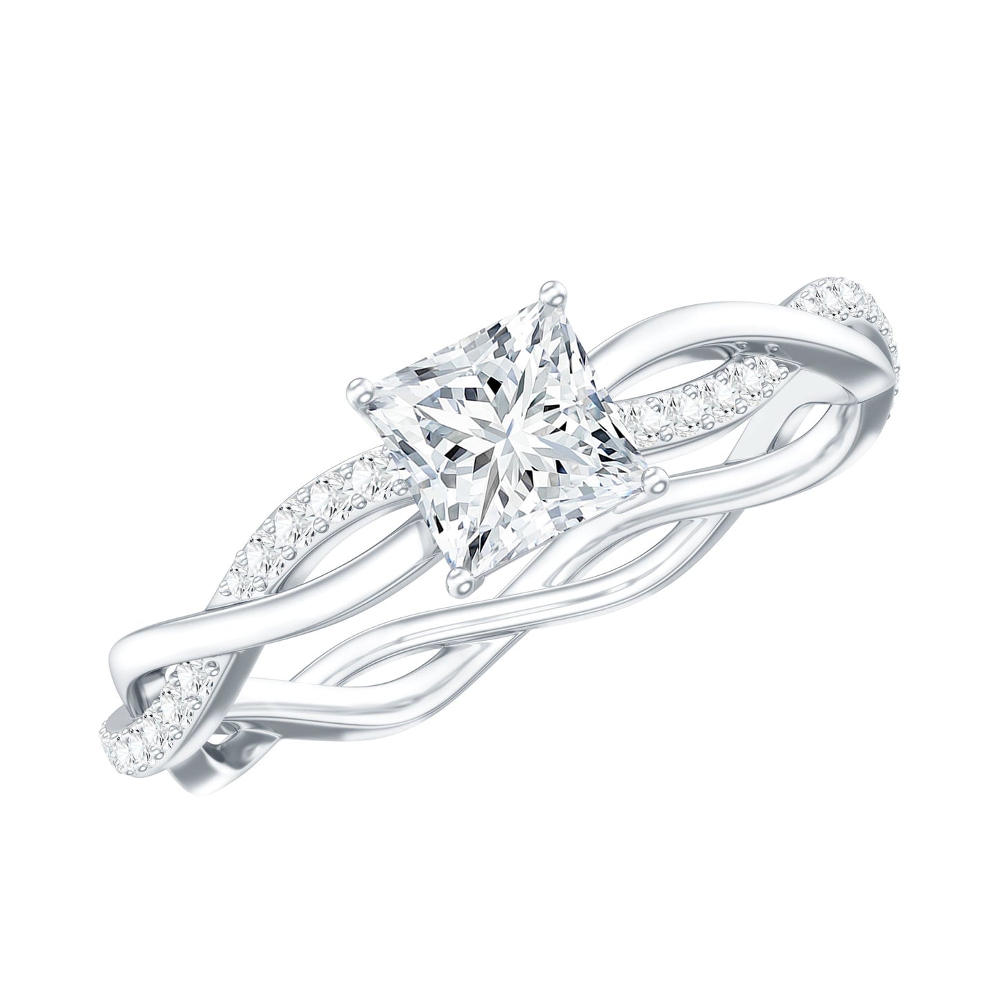 Certified Lab Grown Diamond 6MM Princess Cut Engagement Ring