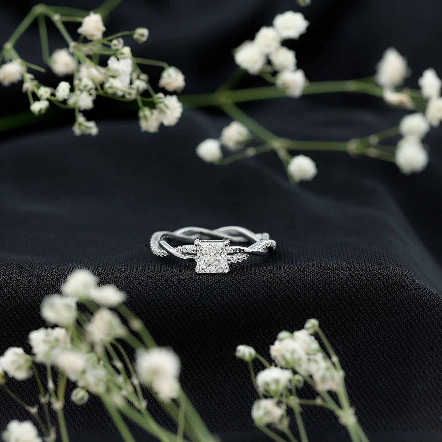 Certified Lab Grown Diamond 6MM Princess Cut Engagement Ring