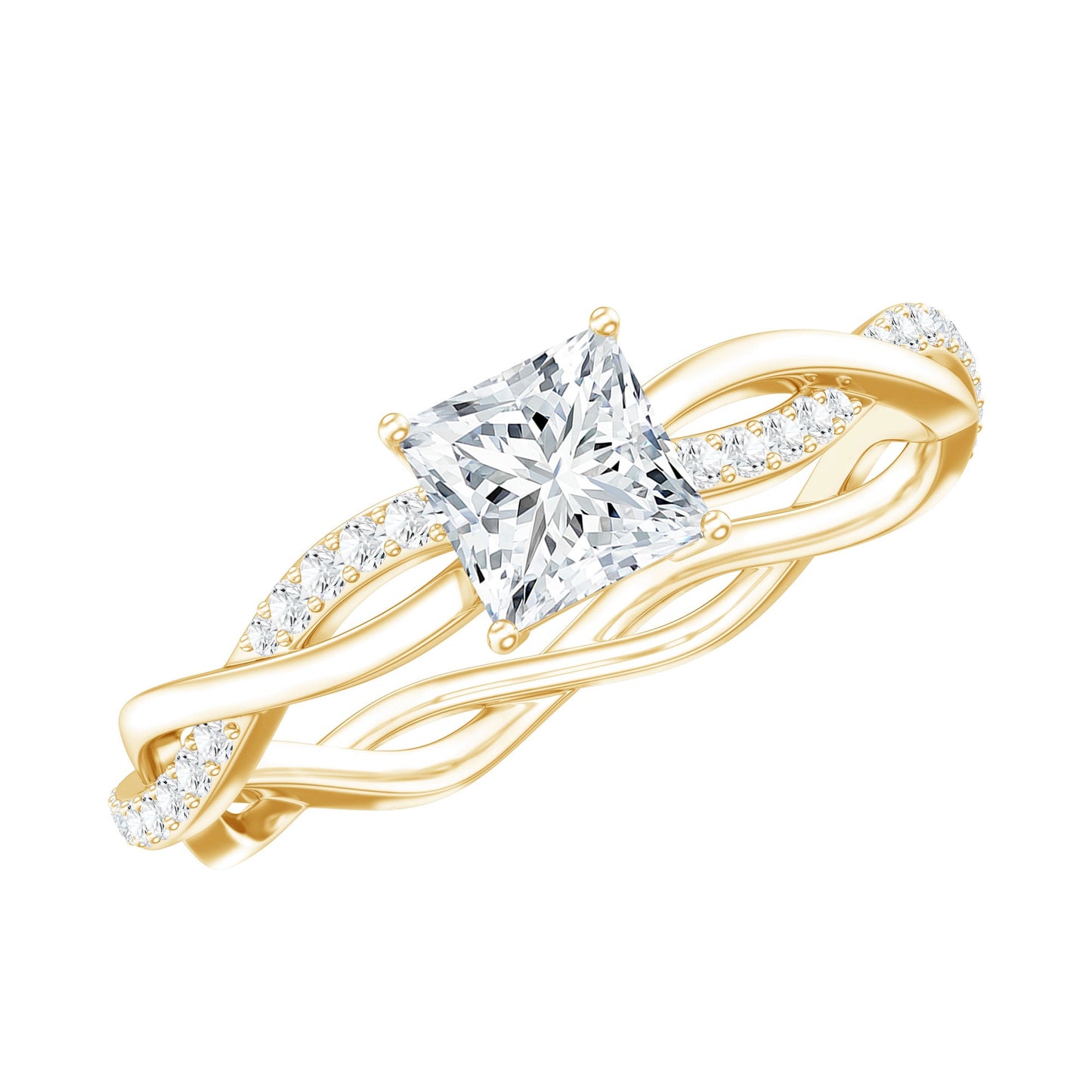 Certified Lab Grown Diamond 6MM Princess Cut Engagement Ring