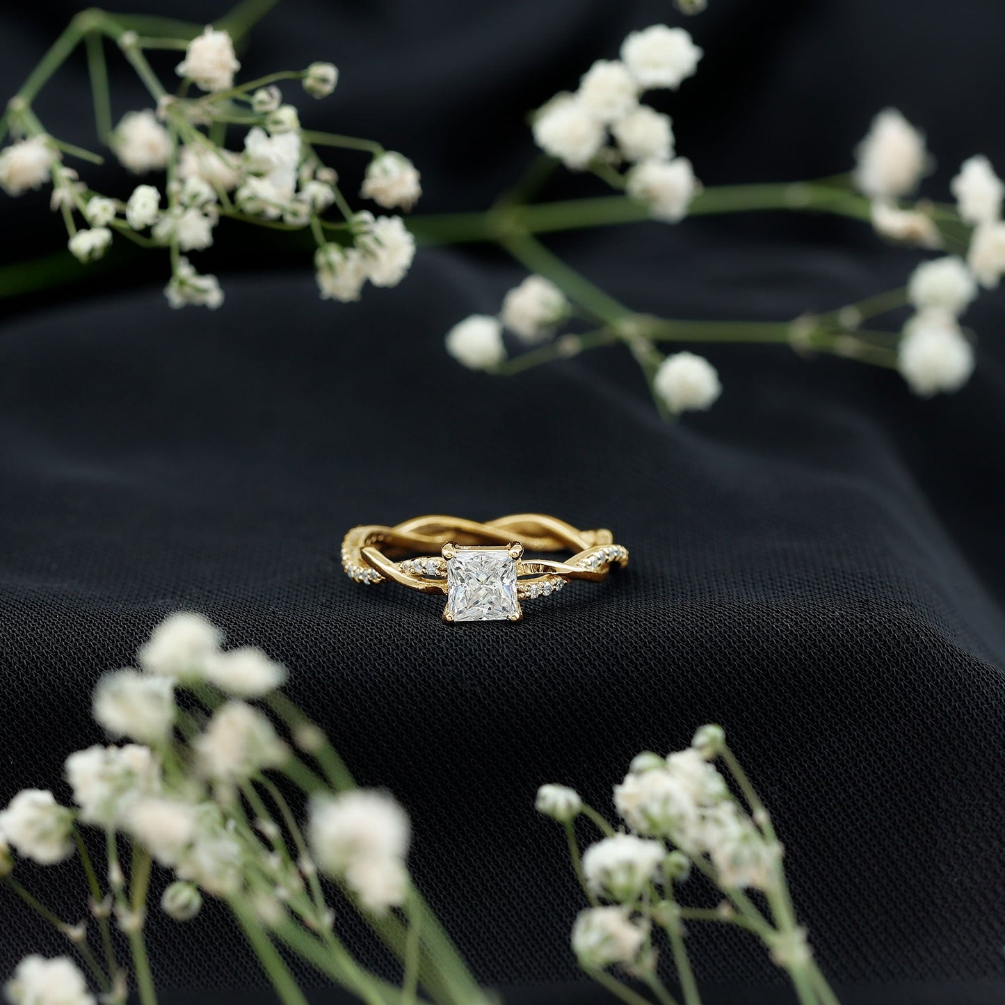 Certified Lab Grown Diamond 6MM Princess Cut Engagement Ring