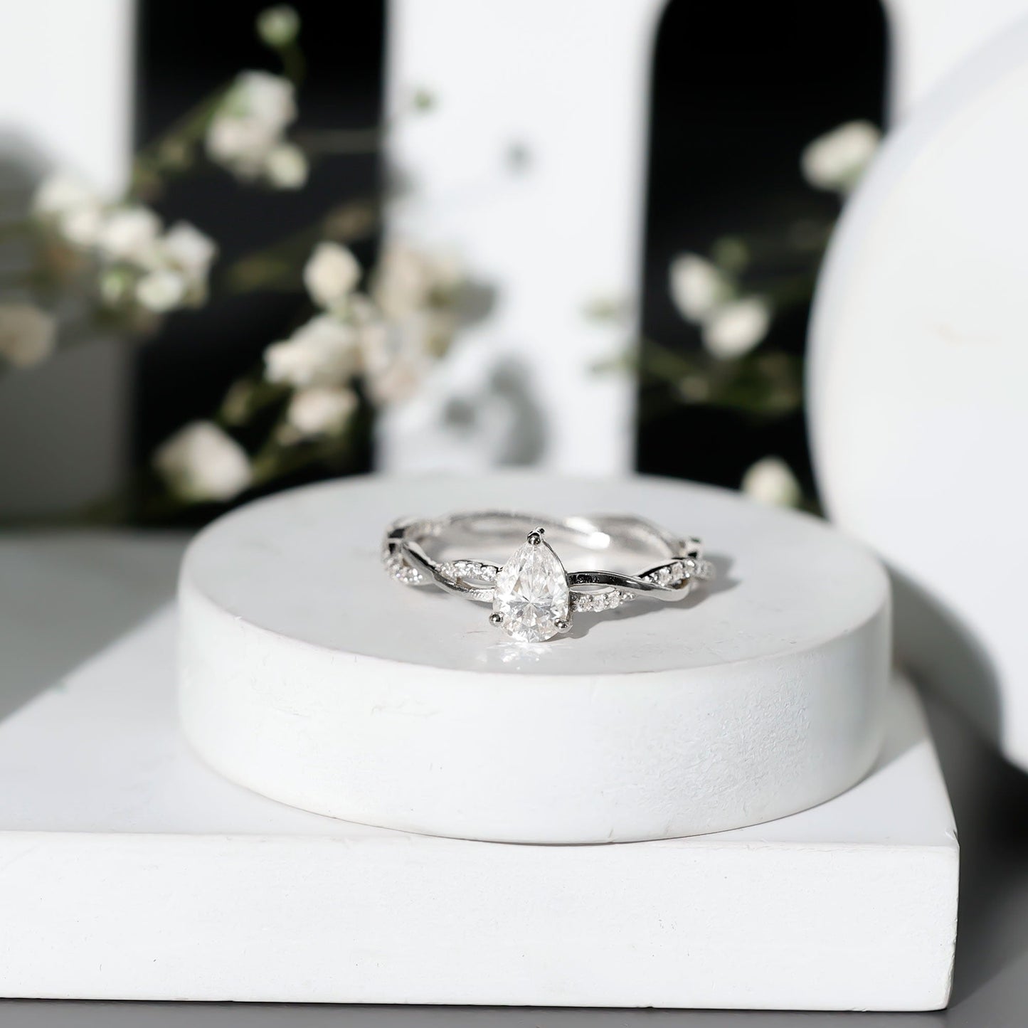 Lab Grown Diamond 5X7 MM Pear Shaped Engagement Ring