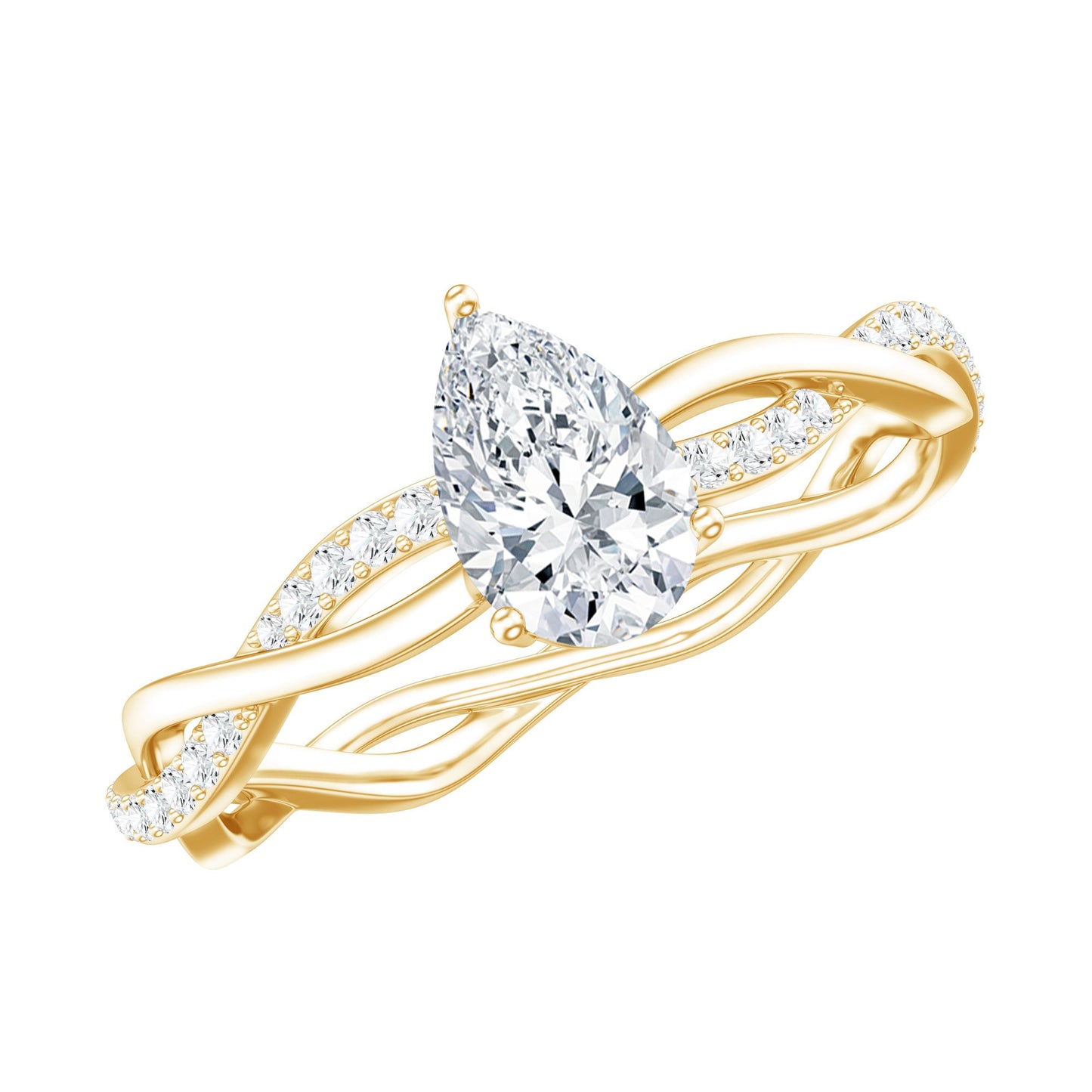 Lab Grown Diamond 5X7 MM Pear Shaped Engagement Ring