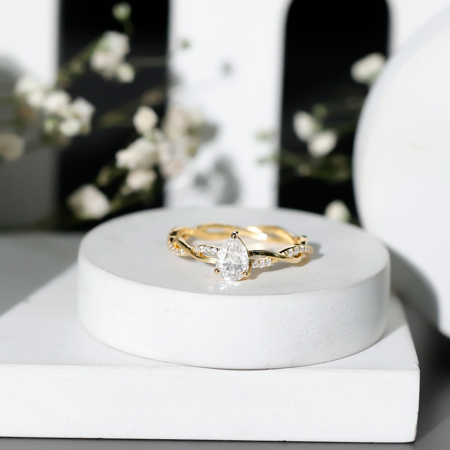 Lab Grown Diamond 5X7 MM Pear Shaped Engagement Ring