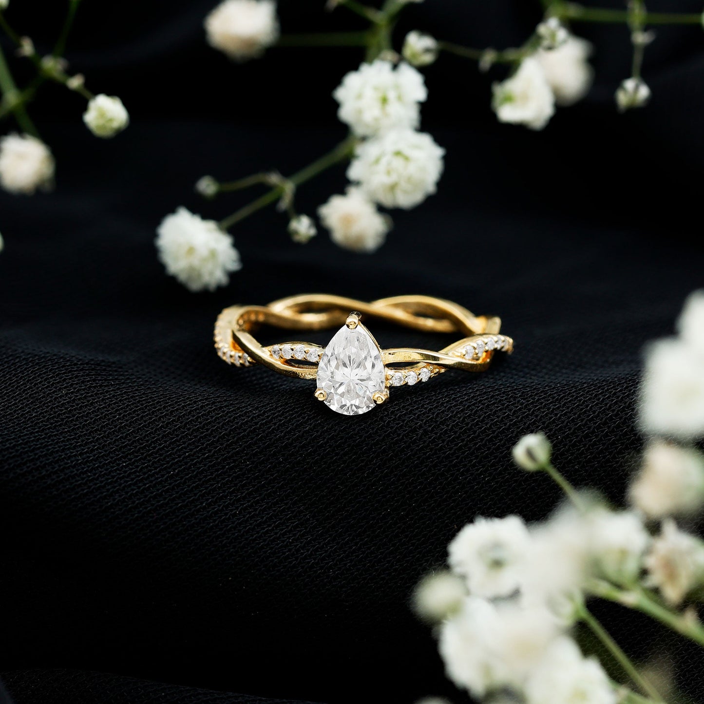 Lab Grown Diamond 5X7 MM Pear Shaped Engagement Ring