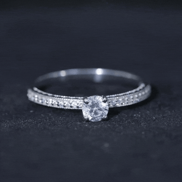 5MM Lab Grown Diamond Engagement Ring With Side Stones