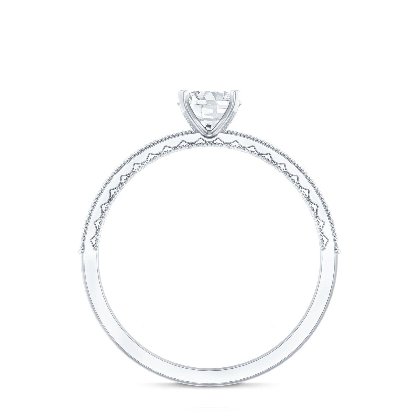 5MM Lab Grown Diamond Engagement Ring With Side Stones