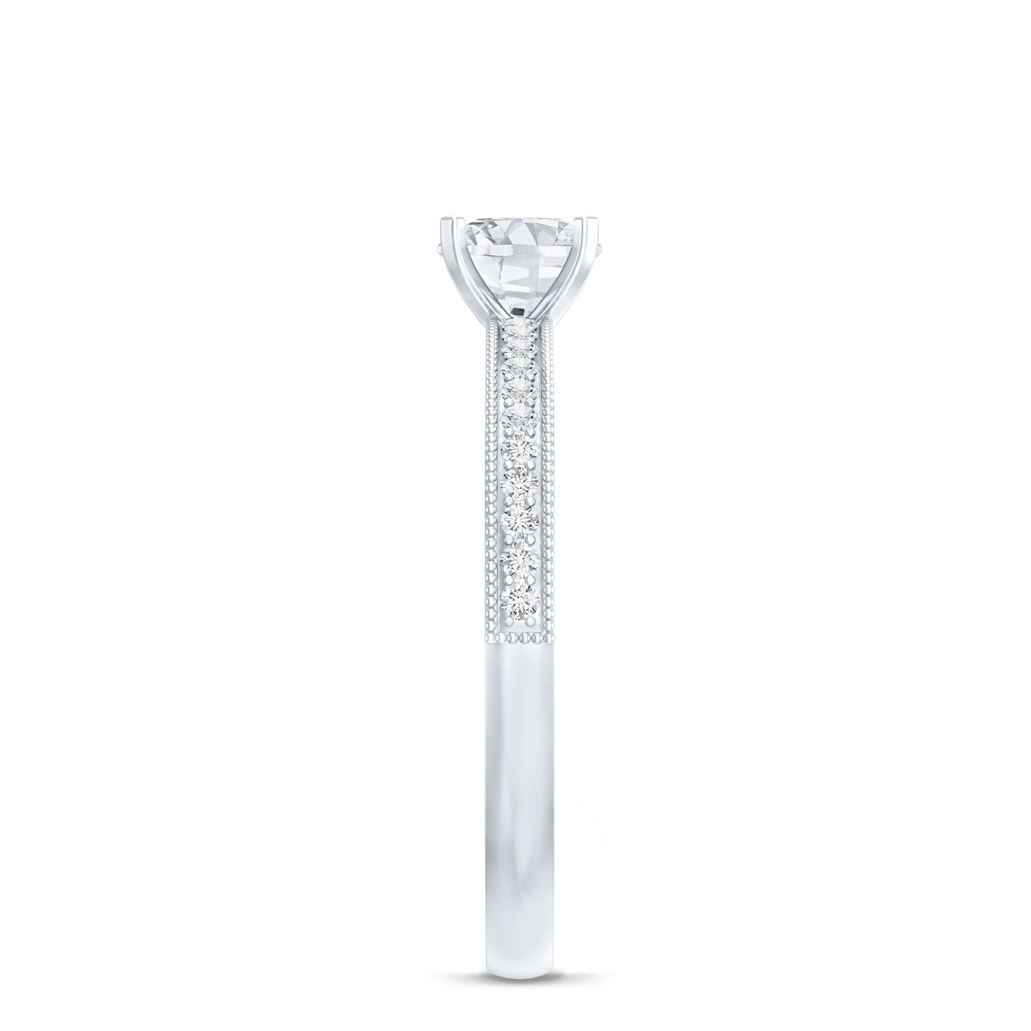5MM Lab Grown Diamond Engagement Ring With Side Stones