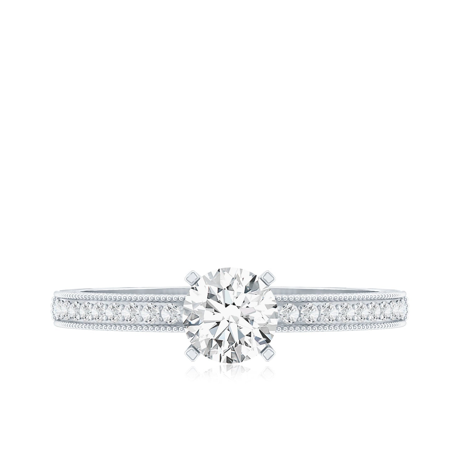 5MM Lab Grown Diamond Engagement Ring With Side Stones