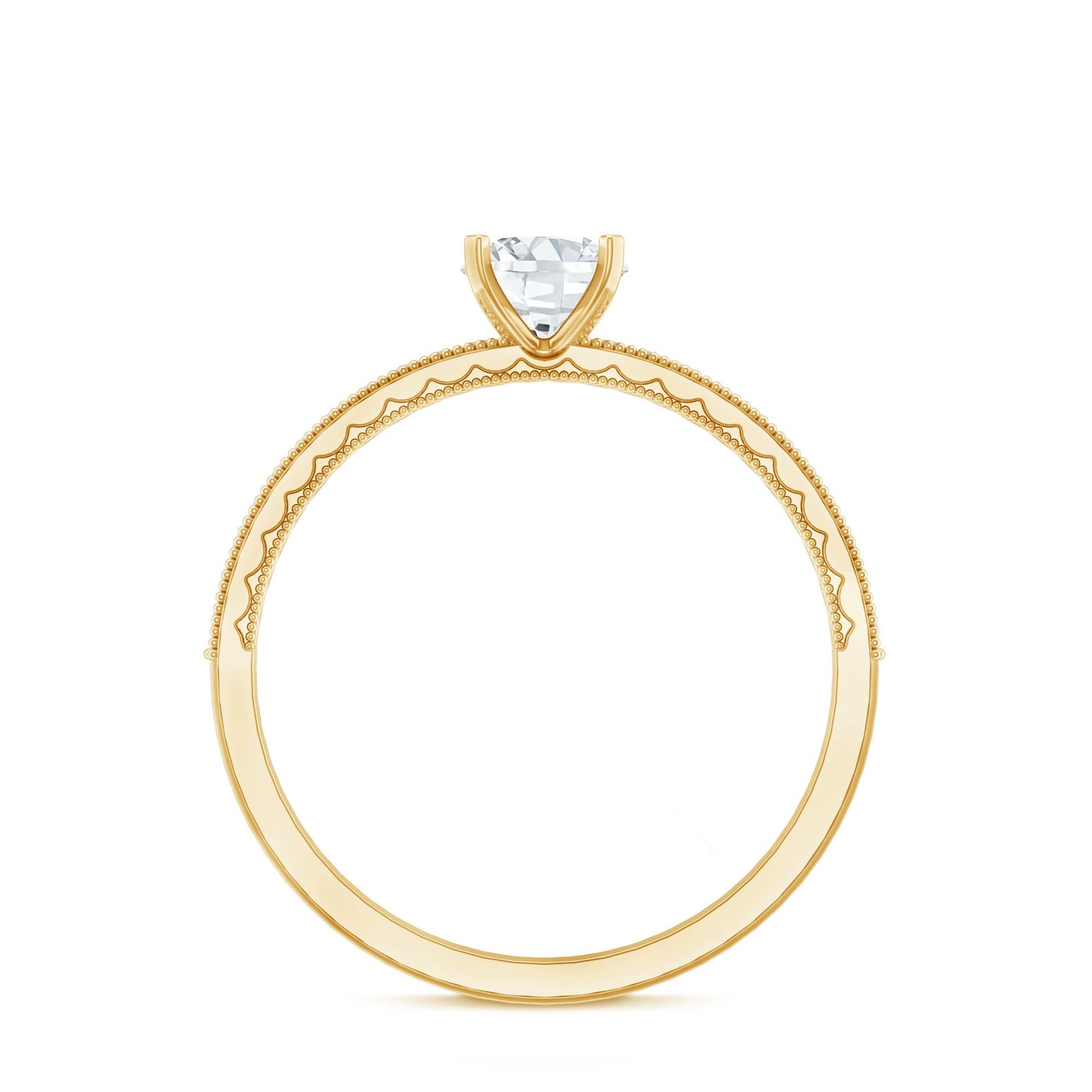 5MM Lab Grown Diamond Engagement Ring With Side Stones