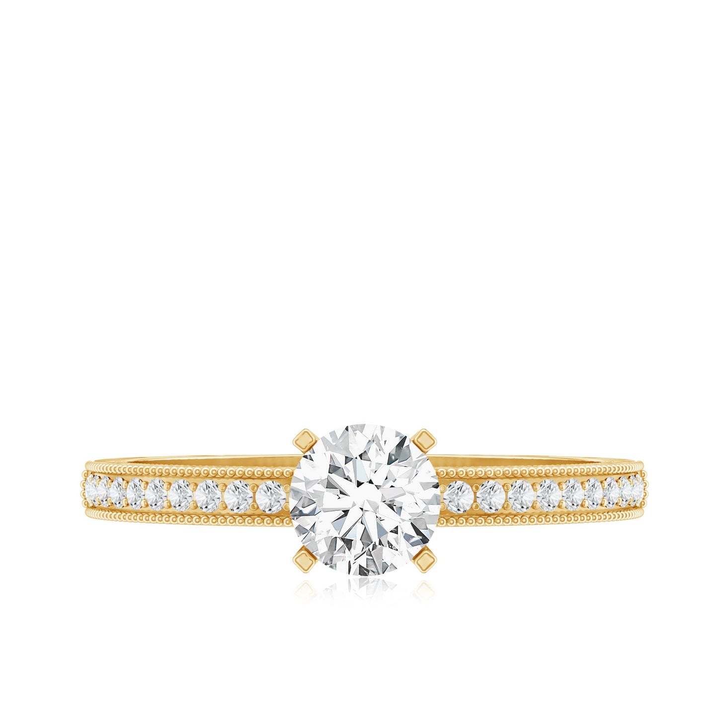 5MM Lab Grown Diamond Engagement Ring With Side Stones