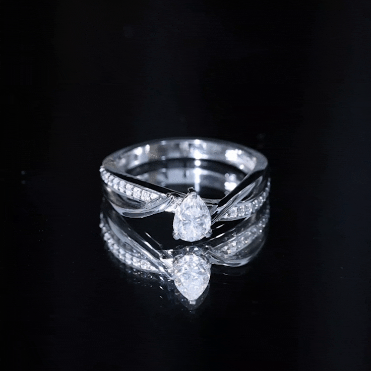 Certified Lab Grown Diamond 5X7 MM Pear Shaped Engagement Ring