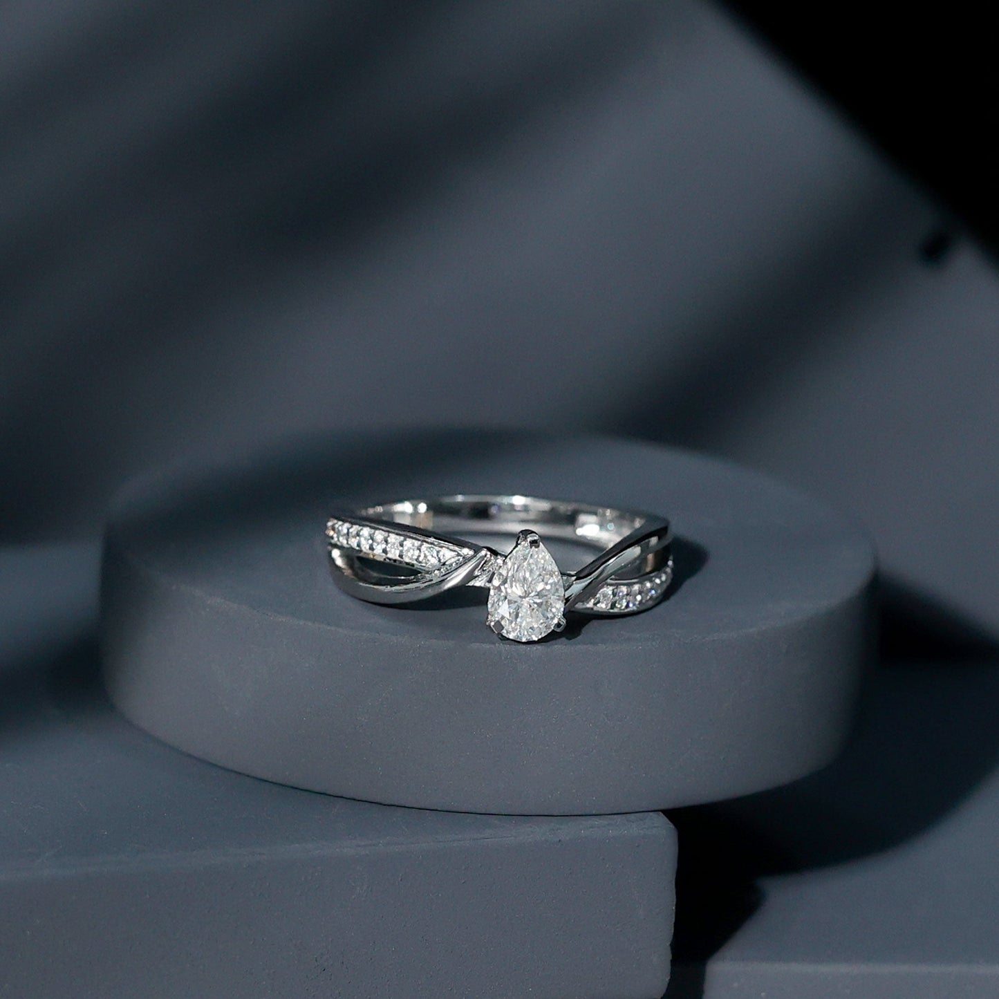 Certified Lab Grown Diamond 5X7 MM Pear Shaped Engagement Ring