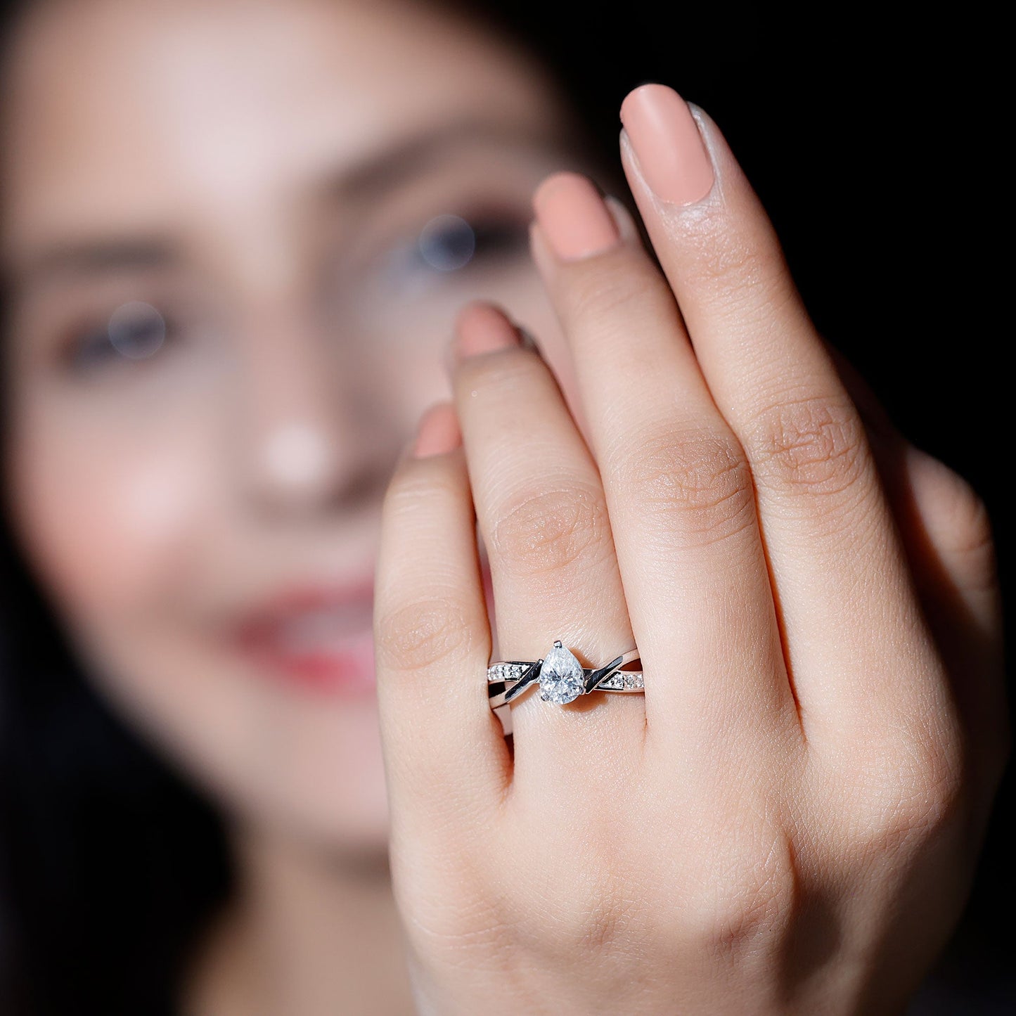 Certified Lab Grown Diamond 5X7 MM Pear Shaped Engagement Ring