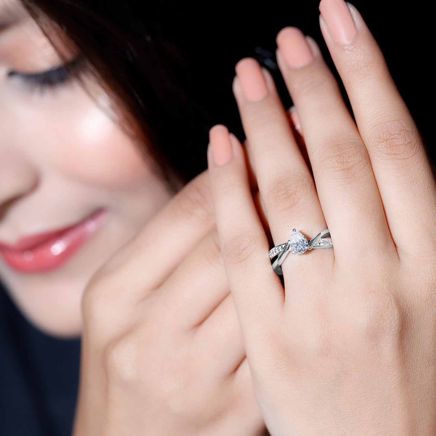 Certified Lab Grown Diamond 5X7 MM Pear Shaped Engagement Ring