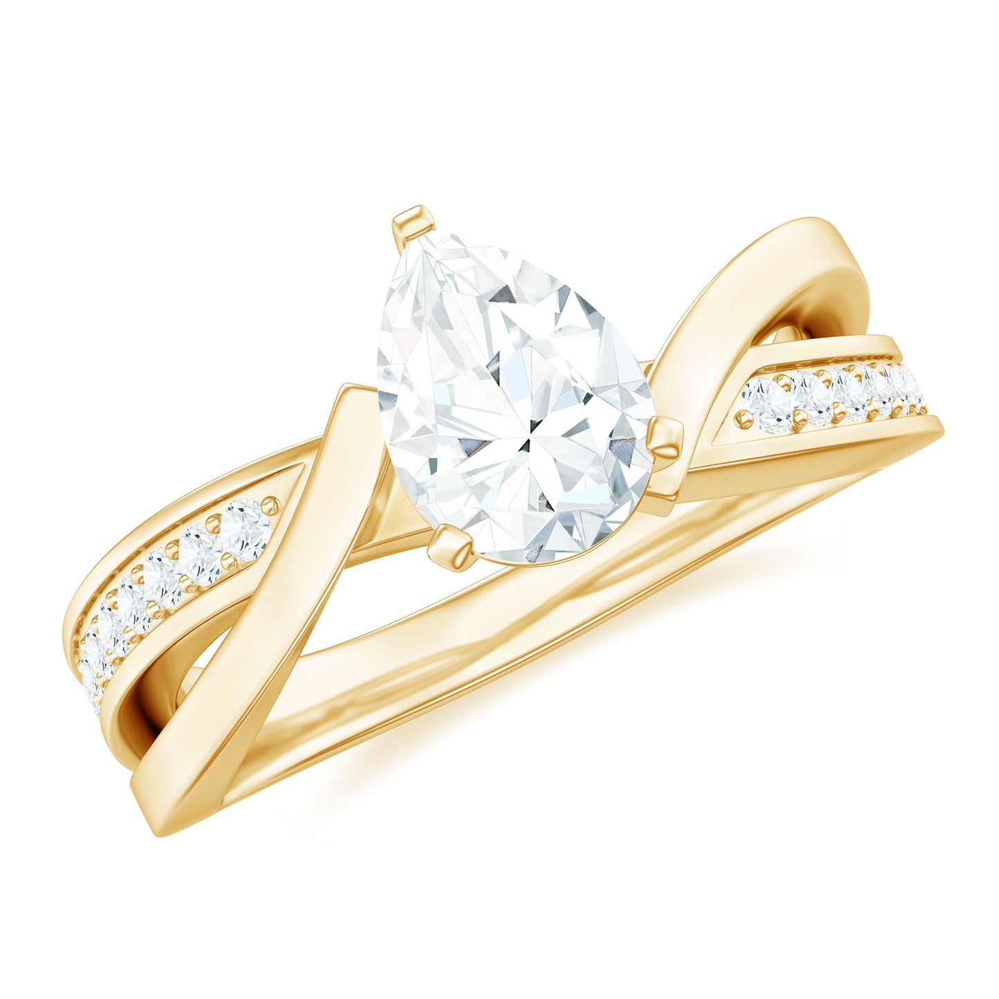 Certified Lab Grown Diamond 5X7 MM Pear Shaped Engagement Ring