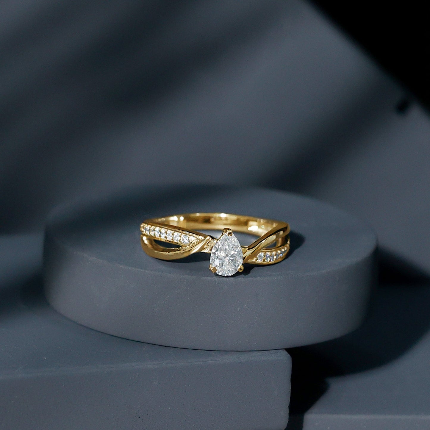 Certified Lab Grown Diamond 5X7 MM Pear Shaped Engagement Ring