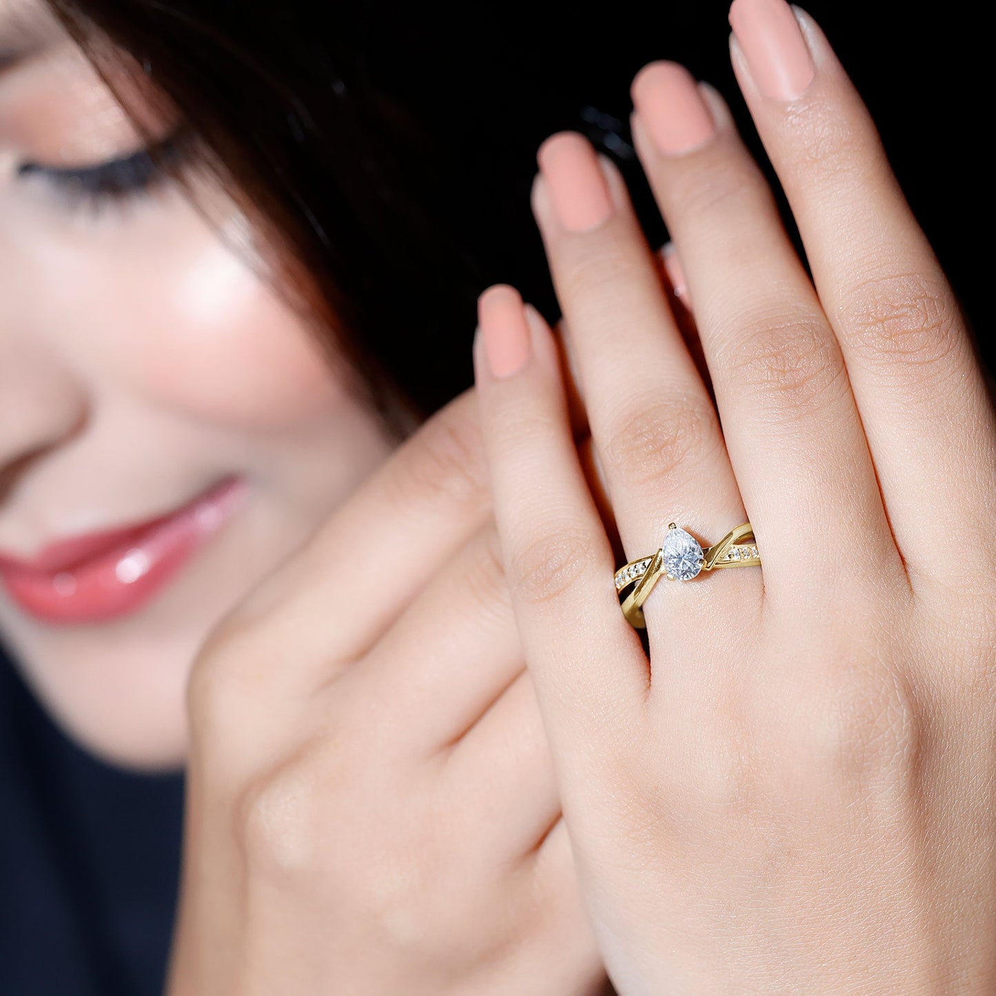 Certified Lab Grown Diamond 5X7 MM Pear Shaped Engagement Ring