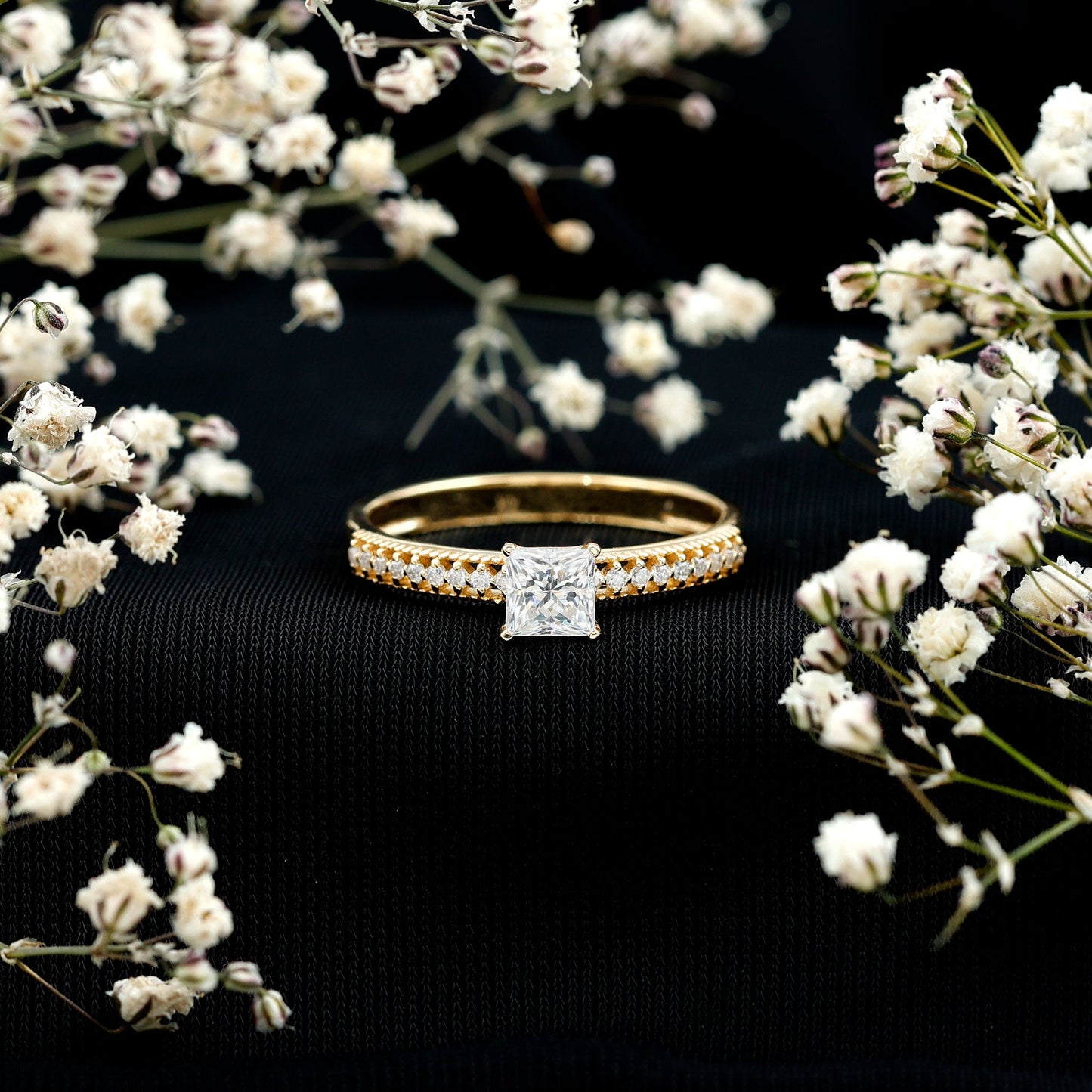 Certified Lab Grown Diamond 5 MM Princess Cut Engagement Ring For Women