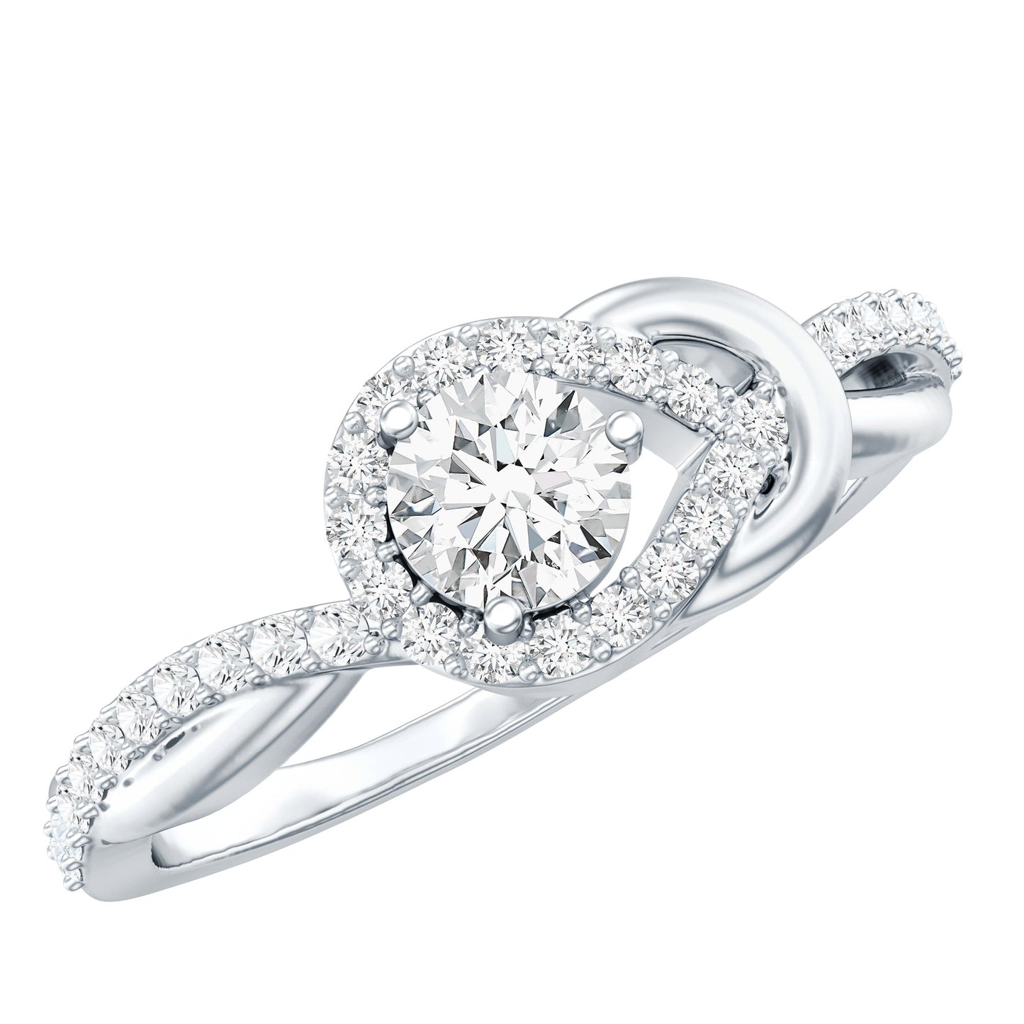Certified 6MM Lab Grown Diamond Love Knot Engagement Ring