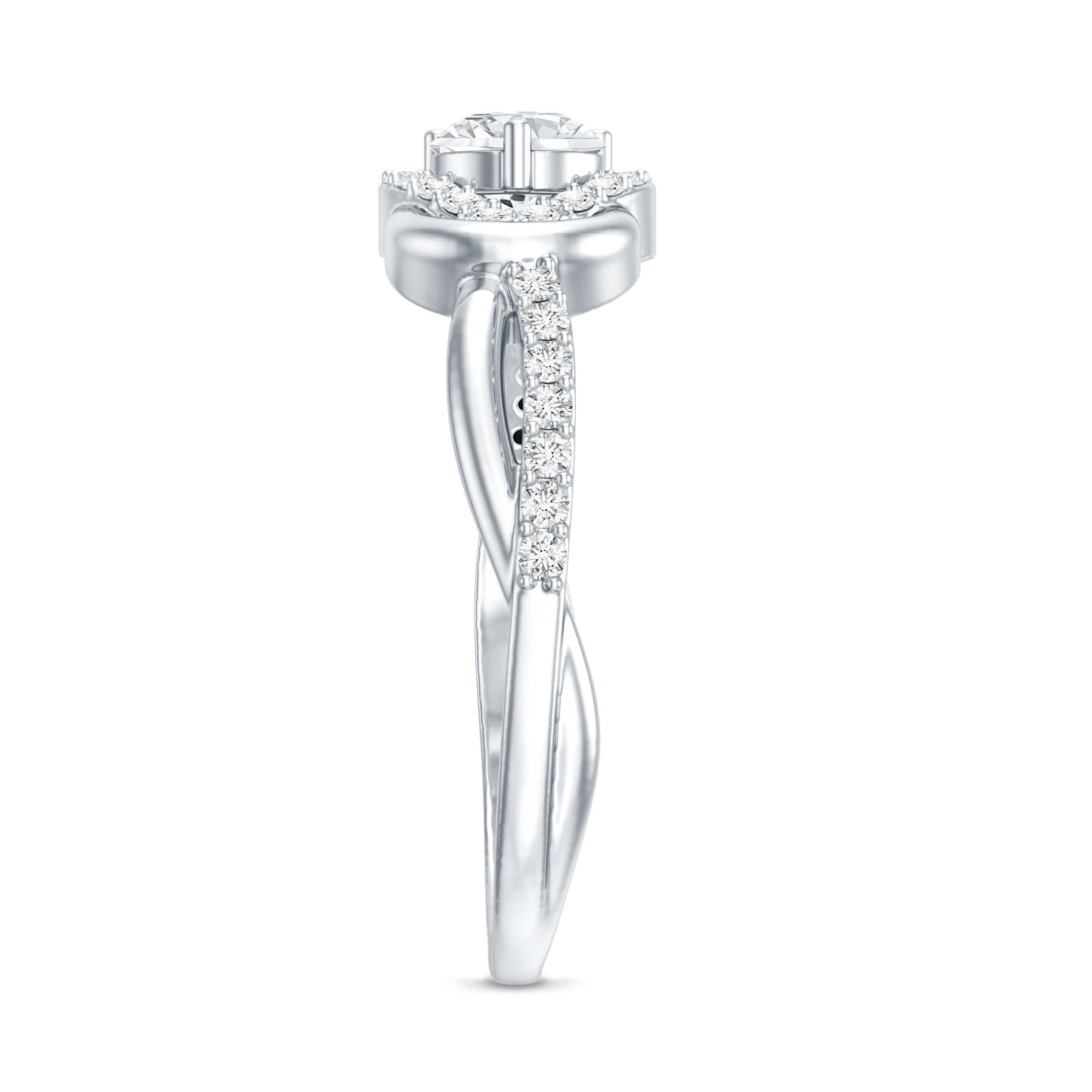 Certified 6MM Lab Grown Diamond Love Knot Engagement Ring