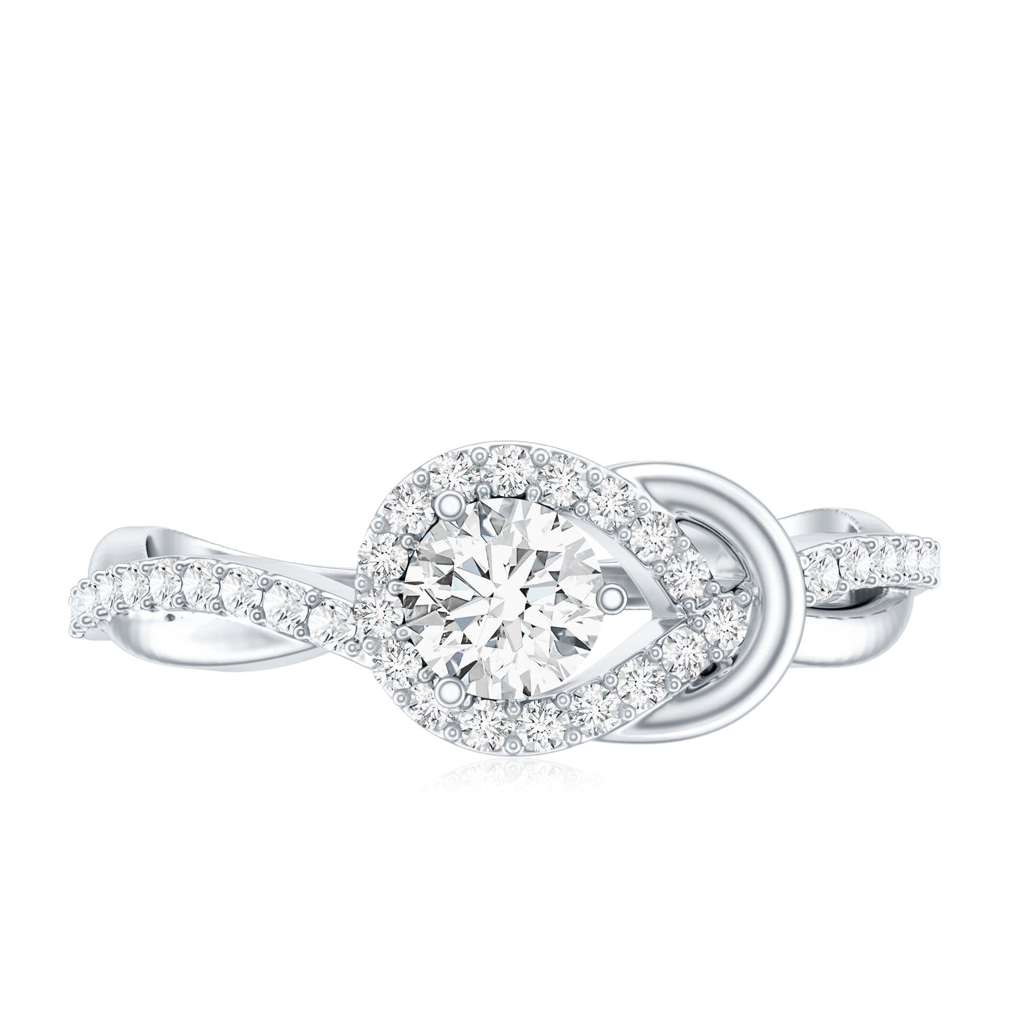 Certified 6MM Lab Grown Diamond Love Knot Engagement Ring