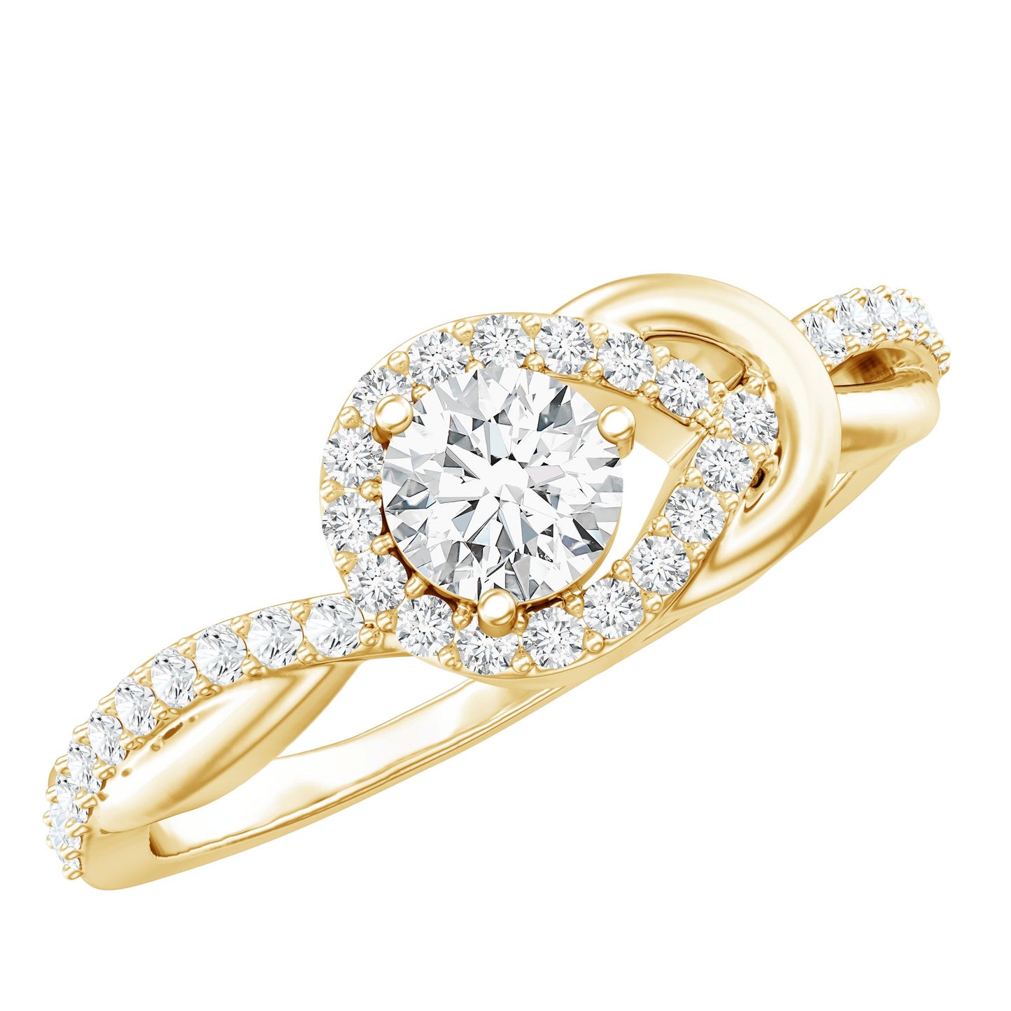 Certified 6MM Lab Grown Diamond Love Knot Engagement Ring