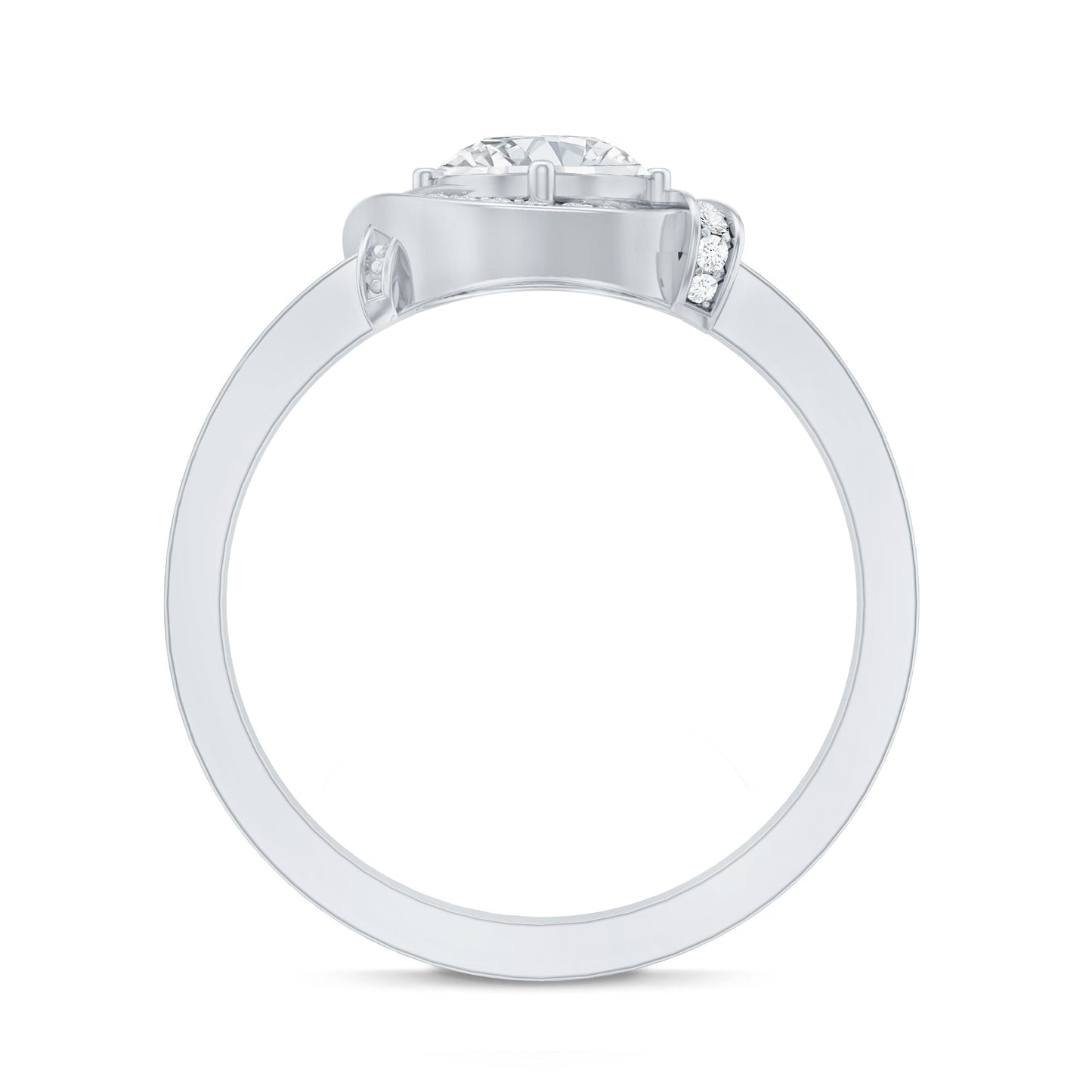 1 Carat Lab Grown Diamond Designer Halo Engagement Ring