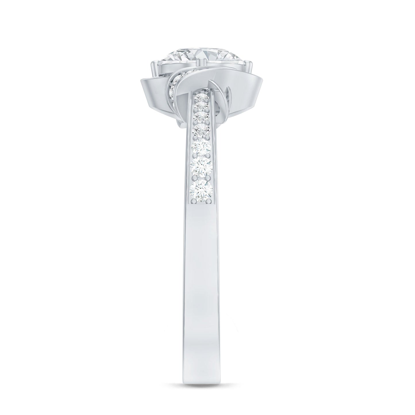 1 Carat Lab Grown Diamond Designer Halo Engagement Ring