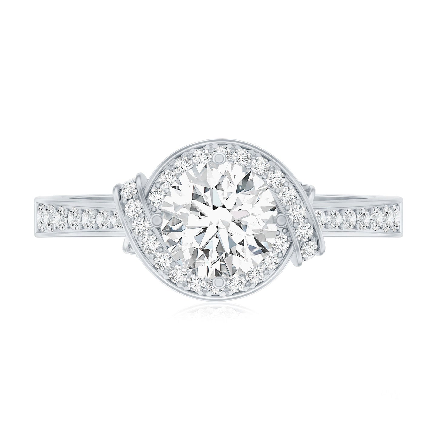1 Carat Lab Grown Diamond Designer Halo Engagement Ring