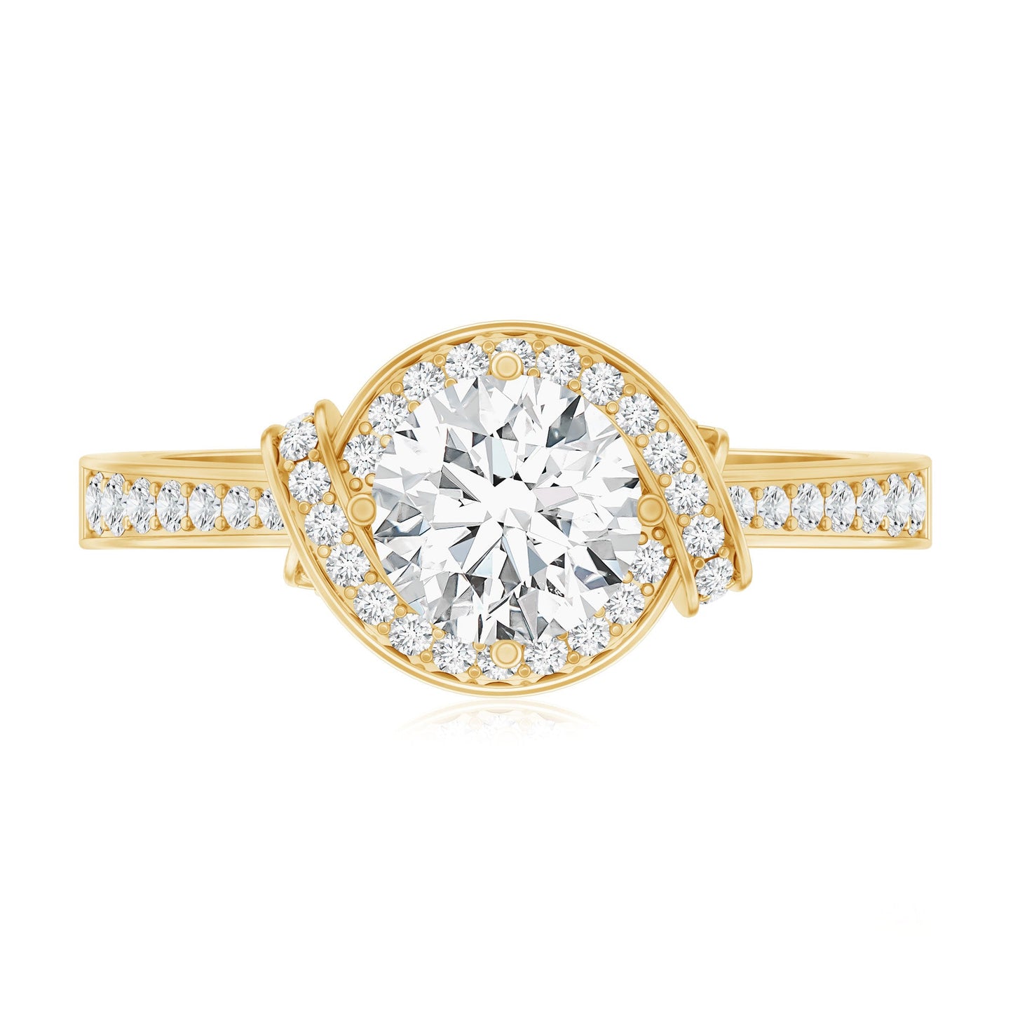 1 Carat Lab Grown Diamond Designer Halo Engagement Ring