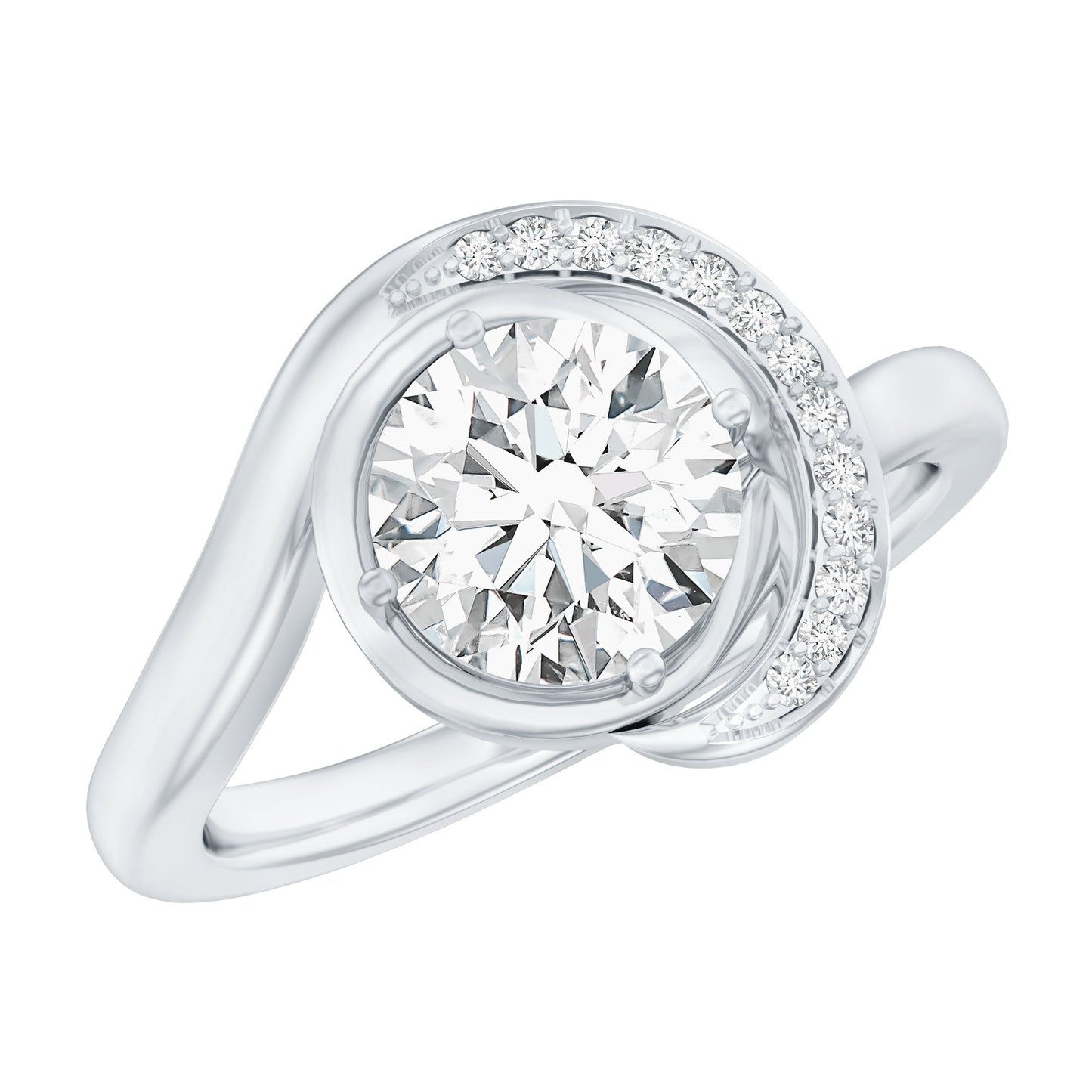 7 MM Lab Grown Diamond Unique Engagement Ring For Her